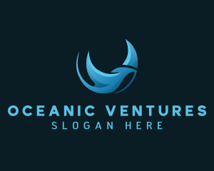 Marine Stingray Aqua logo design