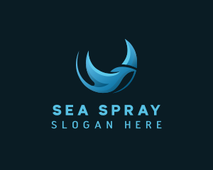 Marine Stingray Aqua logo design