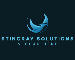 Marine Stingray Aqua logo design