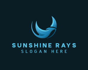 Marine Stingray Aqua logo design