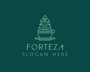 Forest Tree Coffee Cafe logo design