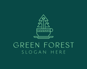 Forest Tree Coffee Cafe logo design