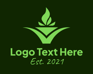Nature - Eco Pot Plant logo design