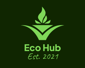 Eco Pot Plant  logo design