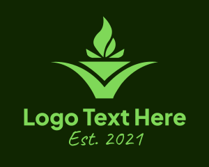 Herbal - Eco Pot Plant logo design