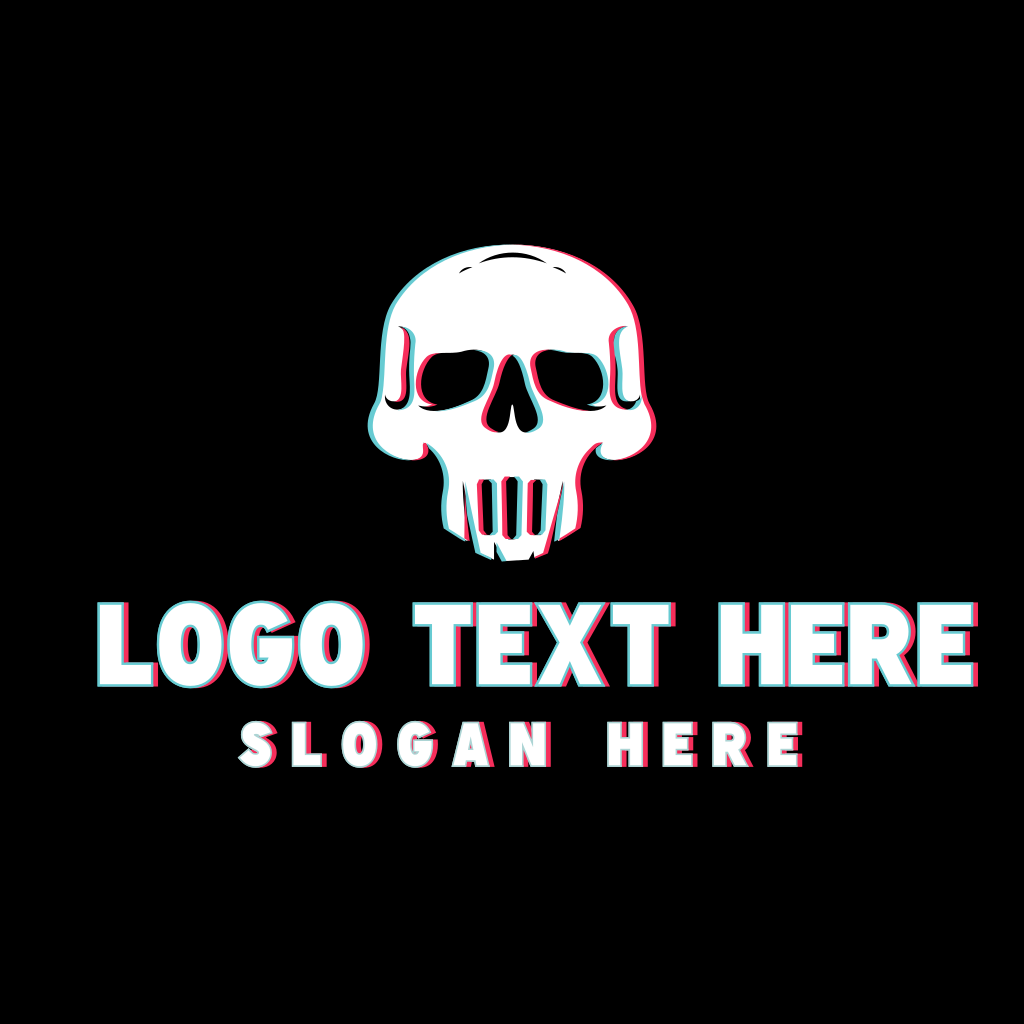 Skull Anaglyph Gaming Logo | BrandCrowd Logo Maker | BrandCrowd