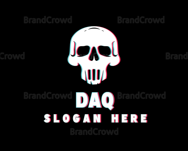 Skull Anaglyph Gaming Logo