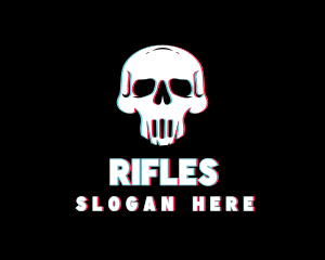 Skull Anaglyph Gaming Logo