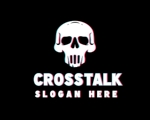 Skull Anaglyph Gaming Logo
