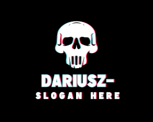 Skull Anaglyph Gaming Logo