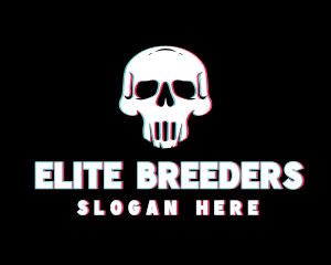 Skull Anaglyph Gaming logo design