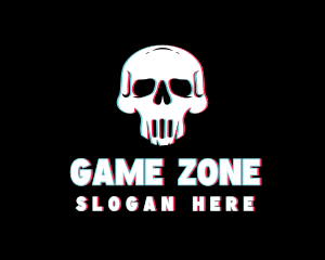 Skull Anaglyph Gaming logo design