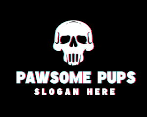 Skull Anaglyph Gaming logo design