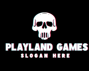 Game - Skull Anaglyph Gaming logo design