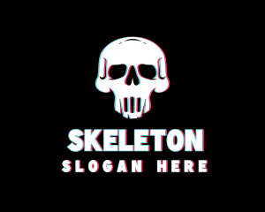 Skull Anaglyph Gaming logo design