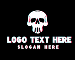 Skull Anaglyph Gaming Logo