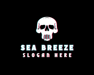 Skull Anaglyph Gaming logo design