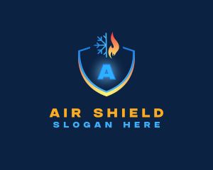 Snowflake Fire Shield logo design