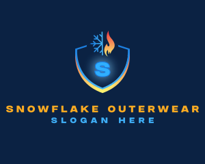 Snowflake Fire Shield logo design