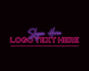 Night Store - Neon Feminine Wordmark logo design