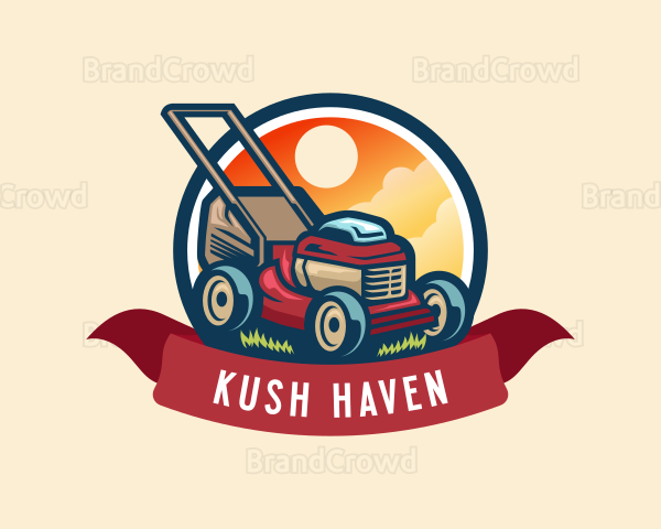 Gardening Lawn Mower Logo