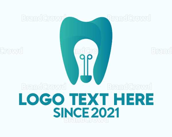 Dental Light Bulb Logo