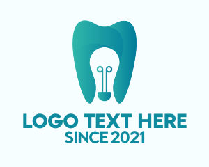 Tooth - Dental Light Bulb logo design