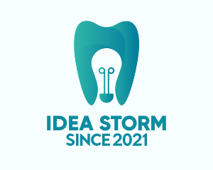 Dental Light Bulb logo design