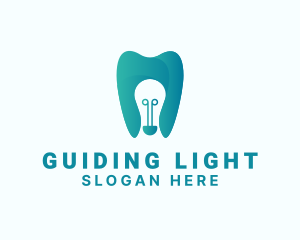 Dental Light Bulb logo design