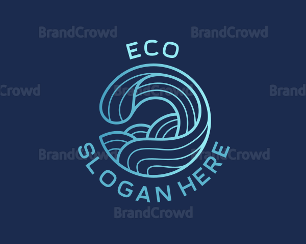 Ocean Waves Surfer Logo