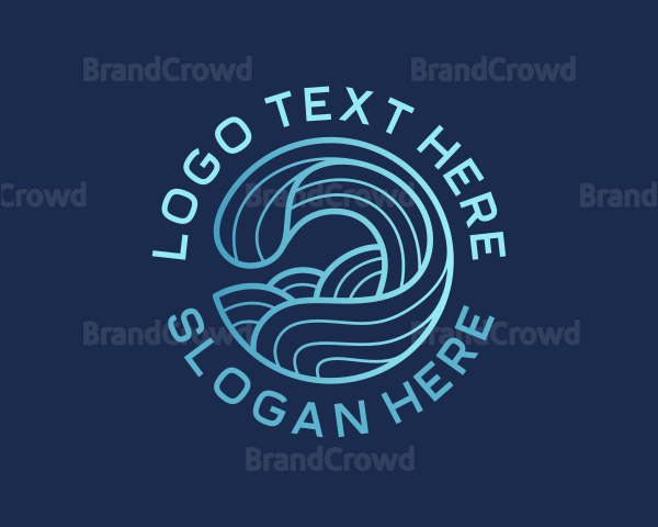 Ocean Waves Surfer Logo