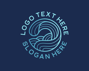 Aquatic - Ocean Waves Surfer logo design
