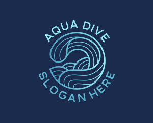 Ocean Waves Surfer logo design