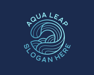 Ocean Waves Surfer logo design