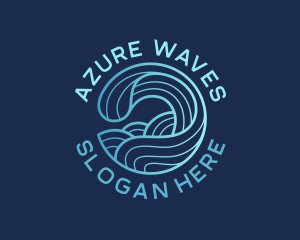 Ocean Waves Surfer logo design