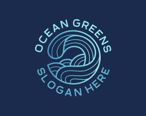 Ocean Waves Surfer logo design