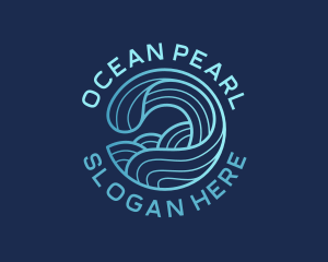 Ocean Waves Surfer logo design