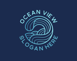 Ocean Waves Surfer logo design