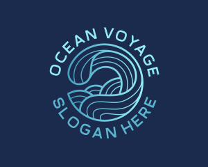 Ocean Waves Surfer logo design