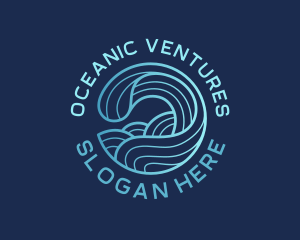 Ocean Waves Surfer logo design