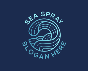 Ocean Waves Surfer logo design