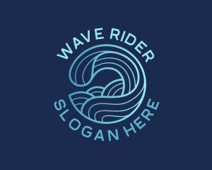 Ocean Waves Surfer logo design