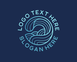 Aqua - Ocean Waves Surfer logo design