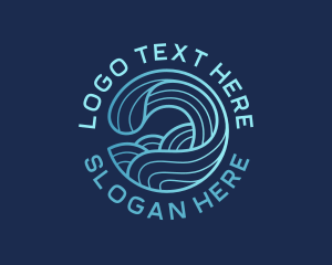 Ocean Waves Surfer Logo