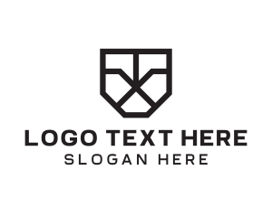 Playstation - Geometric Shield Letter X logo design