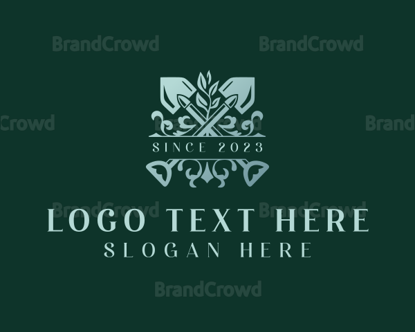 Gardening Shovel Landscaping Logo