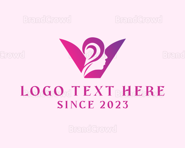 Hairstylist Letter V Logo