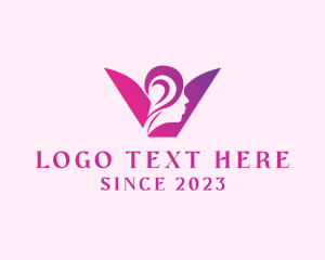 Girl - Hairstylist Letter V logo design