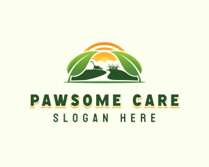 Garden Lawn Mower Landscaper logo design