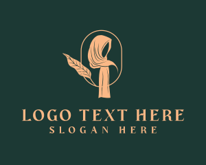Veil - Golden Hijab Fashion logo design
